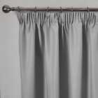 Dreamscene Pair Of Pencil Pleat Blackout Curtains Thermal Ready Made Pencil Pleat - Silver Grey 66" X 72"