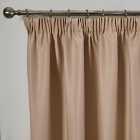 Dreamscene Pair Of Pencil Pleat Blackout Curtains Thermal Ready Made Pencil Pleat - Beige 46" X 54"