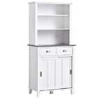 HOMCOM Modern Display Case Kitchen Storage Cabinet Centerpiece Unit