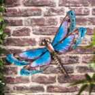 Garden Gear Metal/Glass Dragonfly Wall Art - Blue/Purple