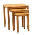Kingfisher Solid Rubberwood Nest of Tables Maple