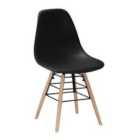 Heartlands Furniture Set Of 4 Lilly Plastic Chairs with Solid Beech Legs - Black