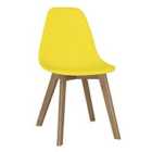 Heartlands Furniture Set Of 4 Belgium Plastic Chairs with Solid Beech Legs - Yellow