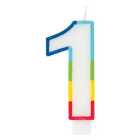  Number 1 Rainbow Candle 1st Birthday
