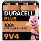 Duracell Plus 9V Batteries - 4 Pack