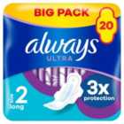 Always Ultra Long Sanitary Towels Long With Wings (Size 2) 20 per pack