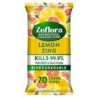 Zoflora Lemon Zing Antibacterial Multi-surface Wipes 70 per pack