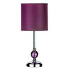 Premier Housewares Chrome Table Lamp w/ Purple Glass Ball