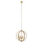 Premier Housewares Censer Pendant Lamp - Antique Brass Finish