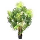 Greenbrokers Artificial Fan Finger Palm Tree In Pot 120Cm/4Ft