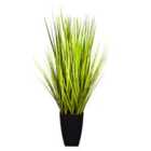 Greenbrokers Artificial Decorative Grass Plant In Black Planter 90Cm/3Ft