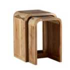 IH Design Retro Nest Of 2 Wooden Tables