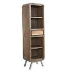IH Design Retro Wood & Metal Slim Bookcase