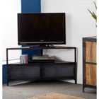IH Design Vintage Upcycled Industrial Wood Corner TV Unit