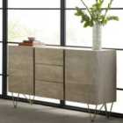 IH Design Large Sideboard With Doors And Drawers Dallas Light Mango Wood