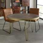 IH Design Round Solid Wood Dining Table 4 Seats Dallas Dark Mango Wood