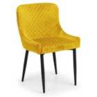 Julian Bowen Set Of 2 Luxe Velvet Dining Chairs Mustard