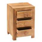 IH Design Dakota Light Mango Wood 3 Drawer Bedside Cabinet