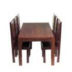 IH Design Dakota Mango Wood 6 Ft Dining Set With Wooden Chairs