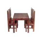 IH Design Dakota Mango Wood 4 Ft Dining Set With Wooden Chairs