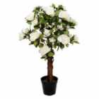 Greenbrokers Artififical White Rose Tree 60 Flowers 90Cm/3Ft
