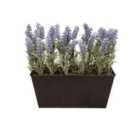 Greenbrokers Artificial Lavender Tin Black Planter Window Box 30Cm/12In