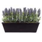Greenbrokers Artificial Lavender Tin Planter Box - Black