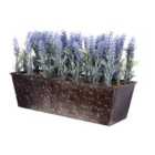 Greenbrokers Artificial Lavender Tin Rustic Planter Window Box 45Cm/18In