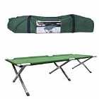 Milestone Camping Folding Camp Bed With Carry Bag - Green