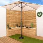 2.7m Aluminium Garden Patio Sun Shade Parasol with Crank Handle in Cream