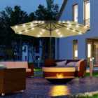 Outsunny 24 LED Solar Powered Parasol Umbrella Garden Tilt Outdoor String Light