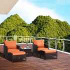 Outsunny 5pcs Outdoor Patio Furniture Set Wicker Conversation Brown
