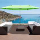 Outsunny Sun Umbrella Canopy Double-side Crank Shade Shelter 4.6M Green