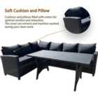 Furniture One Rattan Effect Brown 5 Seater Table and Chair Dining Sofa Set Patio Outdoor Sofa