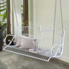 Outsunny Solid Metal 2 Seat Swing Chair Hanging Hammock White