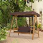 Outsunny 3 Seater Outdoor Garden Swing Chair withCanopy Removable Cushion Patio