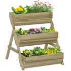 Outsunny 3 Tier Raised Garden Bed Wooden Elevated Planter Box Kit, Green