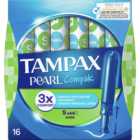 Tampax Pearl Compak Super Tampons with Applicator 16 Pack