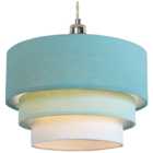 The Lighting and Interiors Duck Egg Blue 3 Tier Pendant Shade