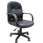 Zennor Mondo PU Leather Low Back Office Chair - Black