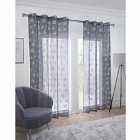 Emma Barclay Whisper Eyelet Voile Curtain 57x72" Silver (pair)