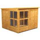 Power Sheds Pent Shiplap Dip Treated Potting Shed including 4ft Side Store - 8 x 8ft