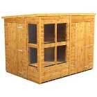 Power Sheds Pent Shiplap Dip Treated Potting Shed including 4ft Side Store - 8 x 6ft