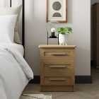 Toby 3 Drawer Bedside Table