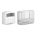 Boori Oasis 2 Piece Room Set In White Cot Bed and Chest With Eco Airflow Fibre Mattress