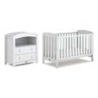 Boori Alice 2 Piece Room Set In White Cot Bed and Chest With Eco Airflow Fibre Mattress