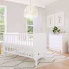 Boori Natty 2 Piece Room Set In White Cot Bed and 3 Drawer Chest With Eco Airflow Fibre Mattress