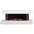 Living and Home 52 Inch White 2kW Electric Fireplace Suite Wifi Control