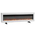 Livingandhome Freestanding Wall Mounted Recessed Electric Fire - White 40 Inch