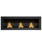 Living and Home 120cm Bio Ethanol Fireplace Inset/Wall Mounted Biofire